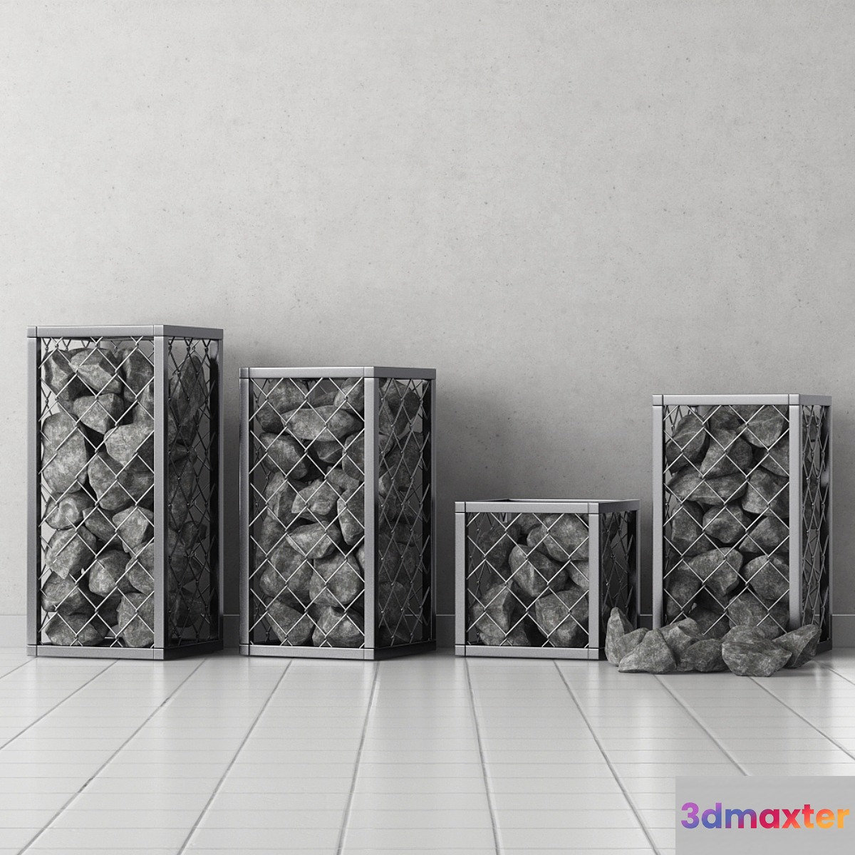 Gabion of rock stones - No.2 3D Max