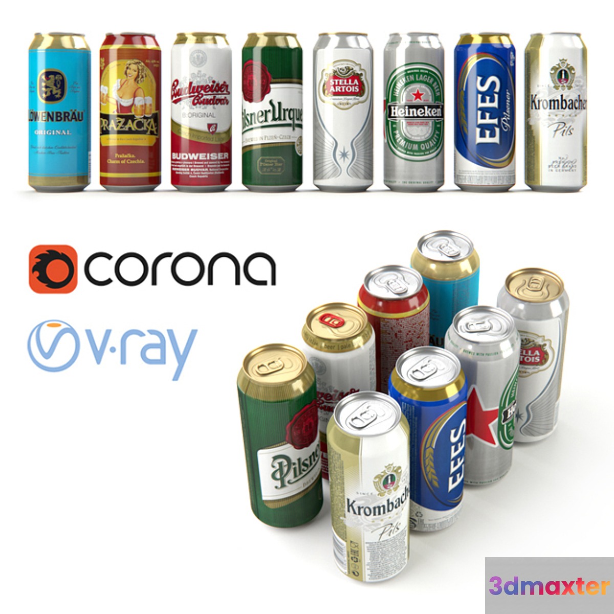Beer in aluminum cans 2 3D Max