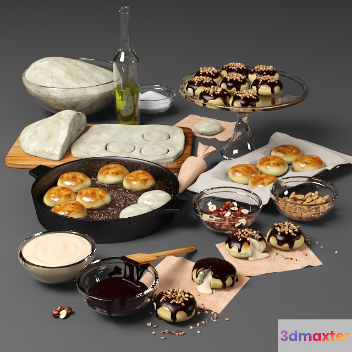 Donuts with filling 3D Max
