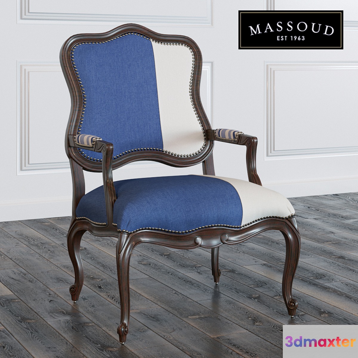Michael Colorblock Bergere Chair - No.3