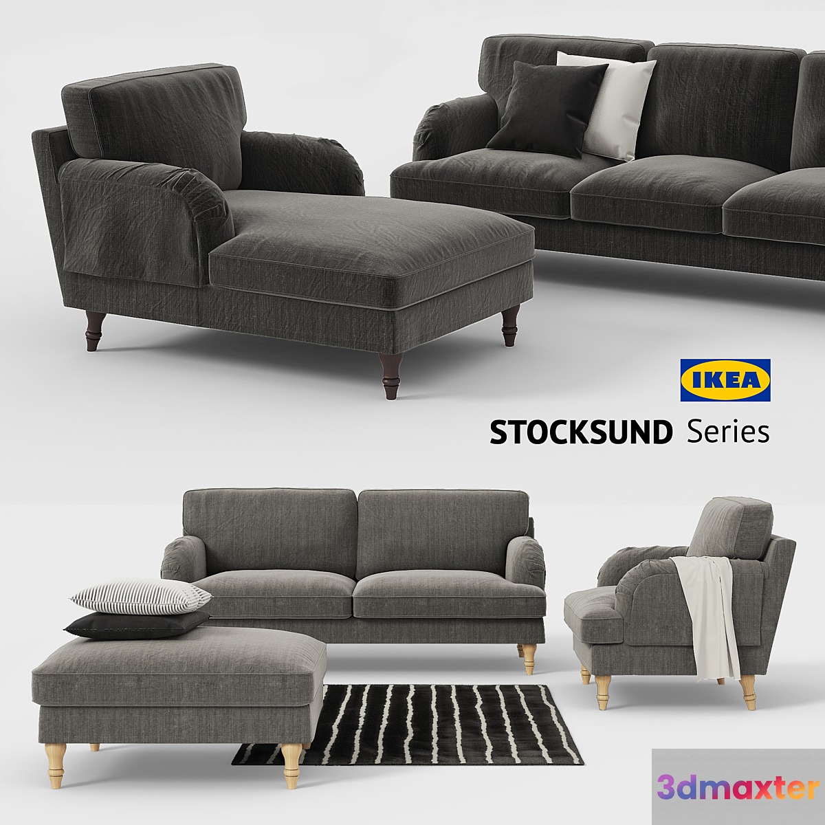 Ikea STOCKSUND sofa chair ottoman chaise sofa cover