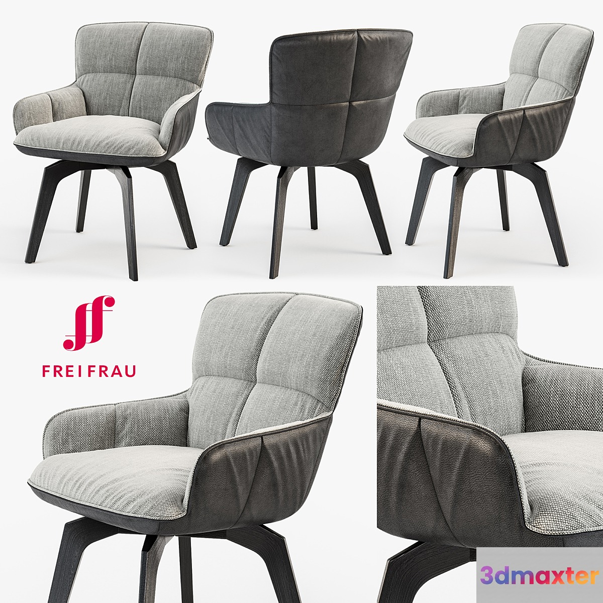 Freifrau Marla armchair low wooden frame - No.3