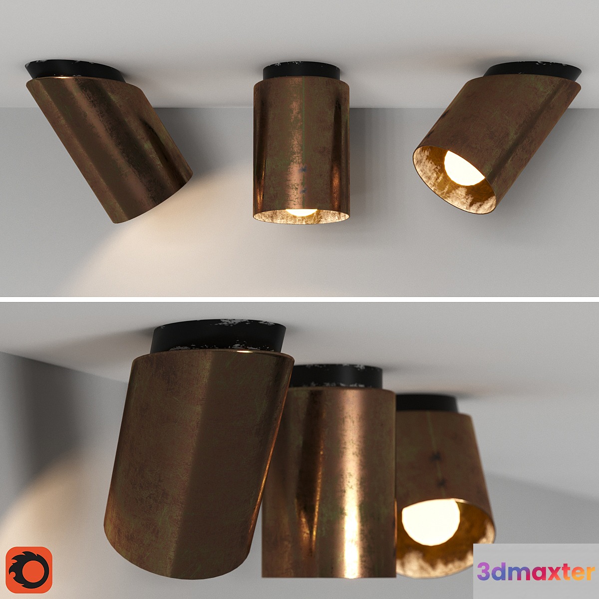 Jacques Quinet ceiling lights 3D Max