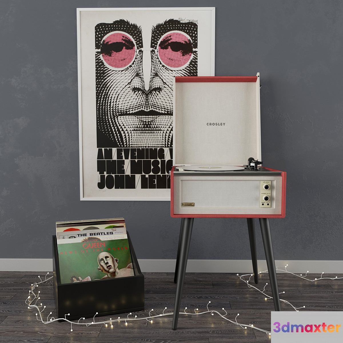 Standing Vinyl Record Player 3D Max