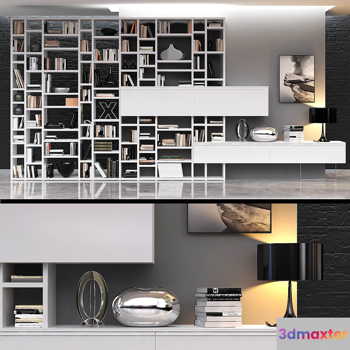 CROSSING_bookcase 3D Max