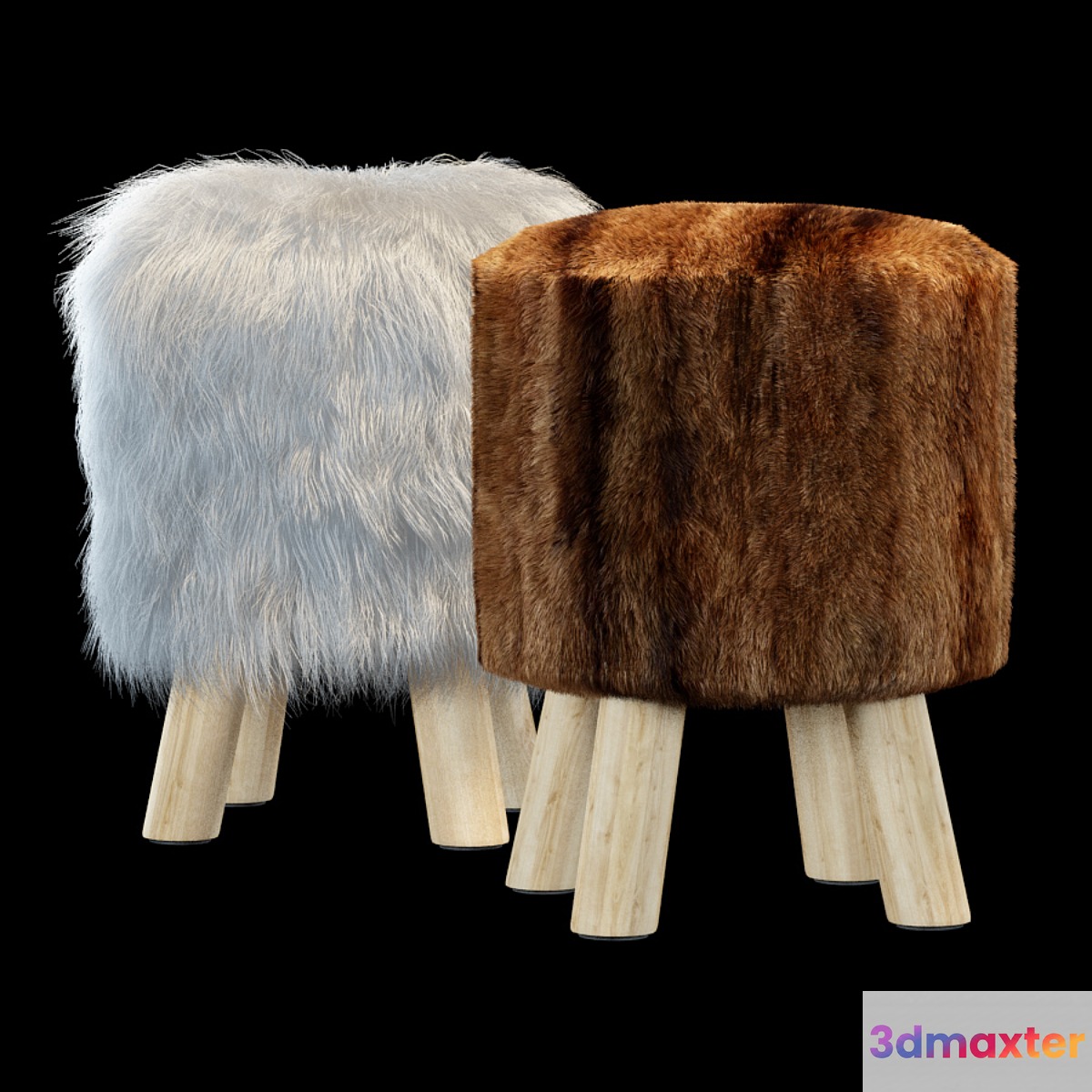 Faux Fur Stool 3D Max