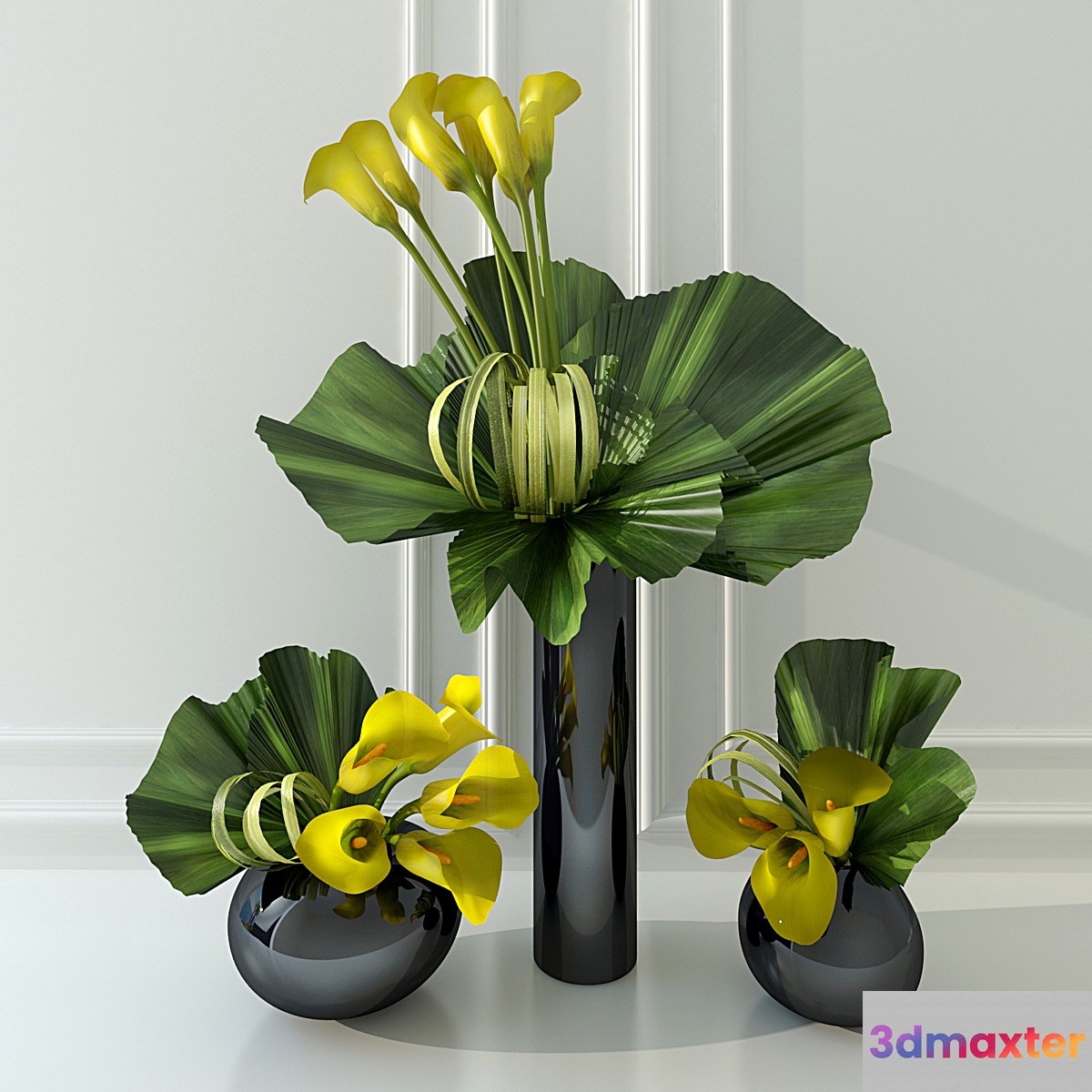 Calla lily yellow 3D Max