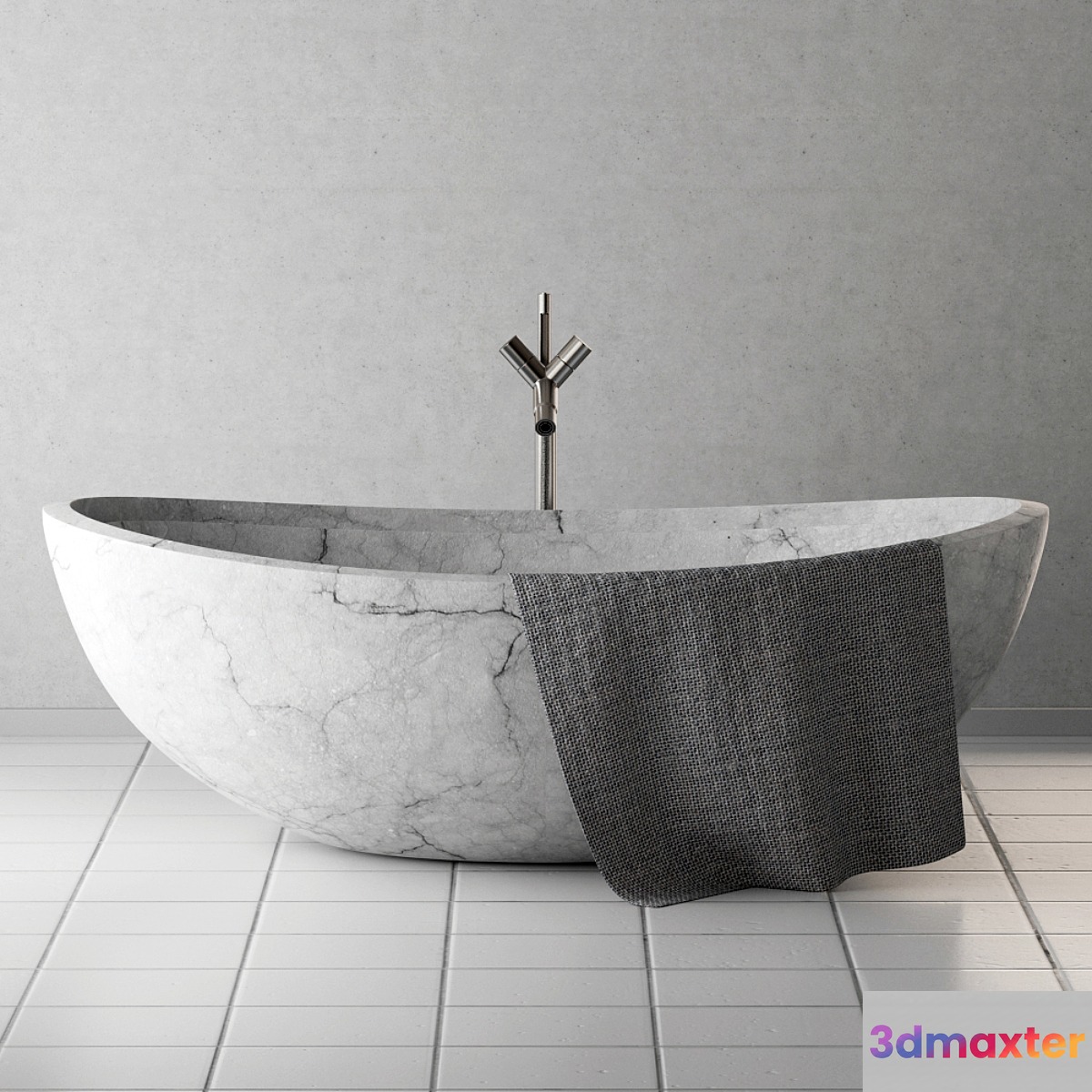 Bath stone wite mrable 3D Max