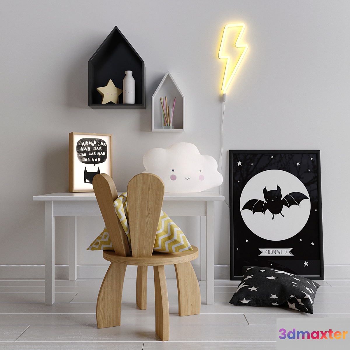 Decorative set in the nursery for a boy 3D Max