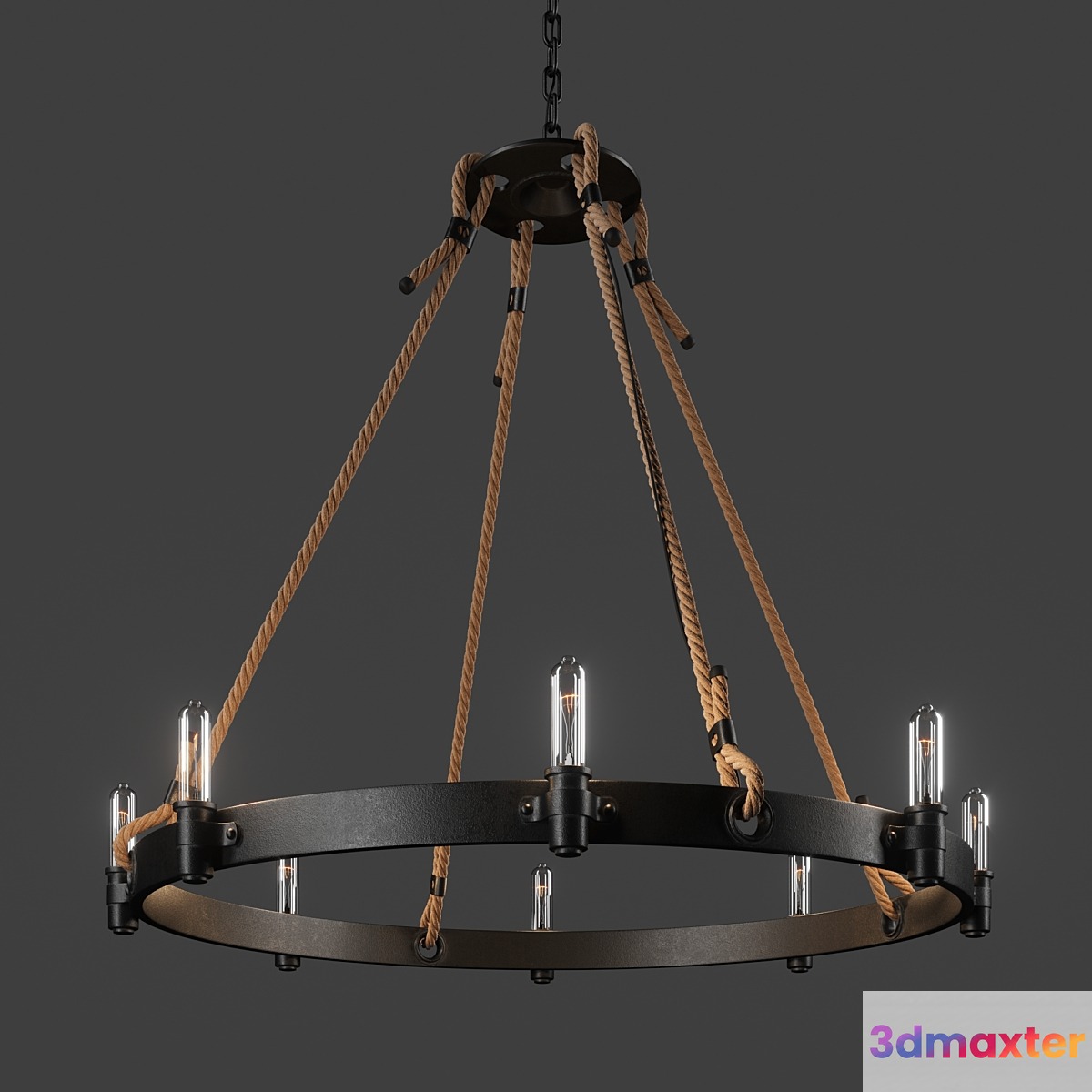 Loft Rope Chandelier 3D Max