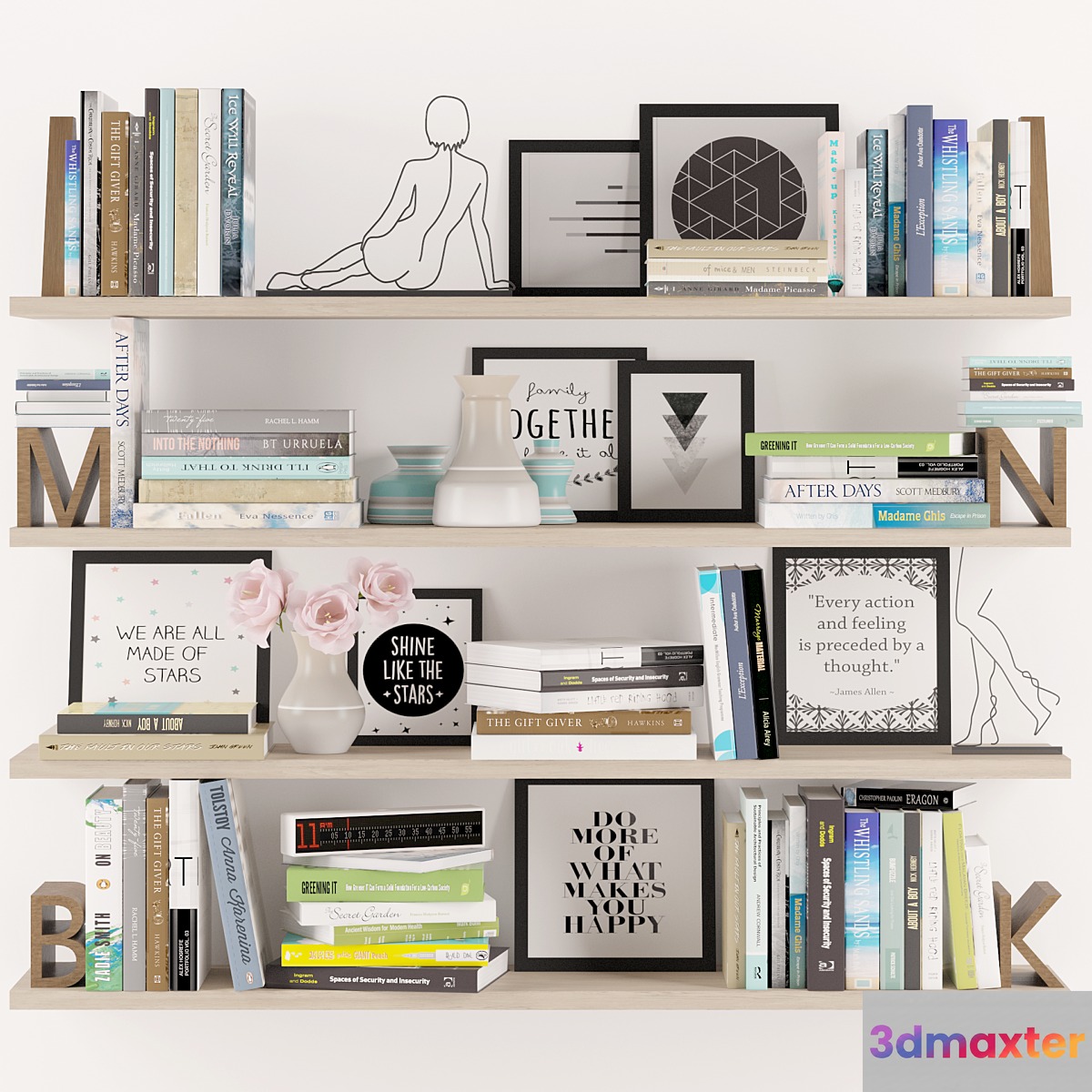 Bookshelf decoration set 2