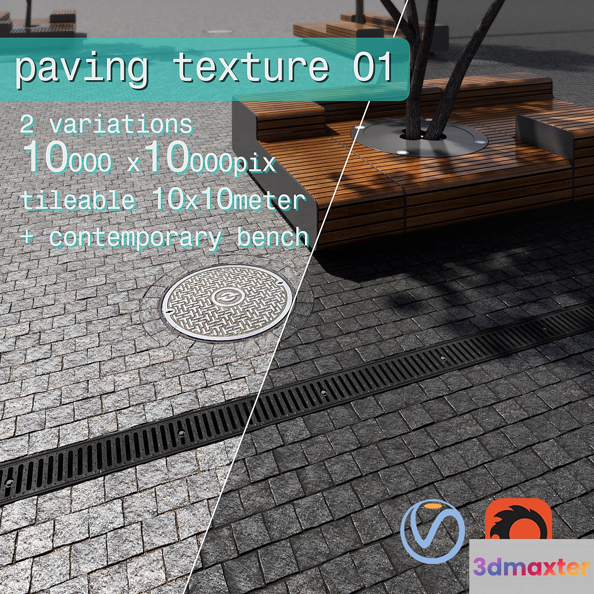Paving granite damage _ street furniture 01 - No.2