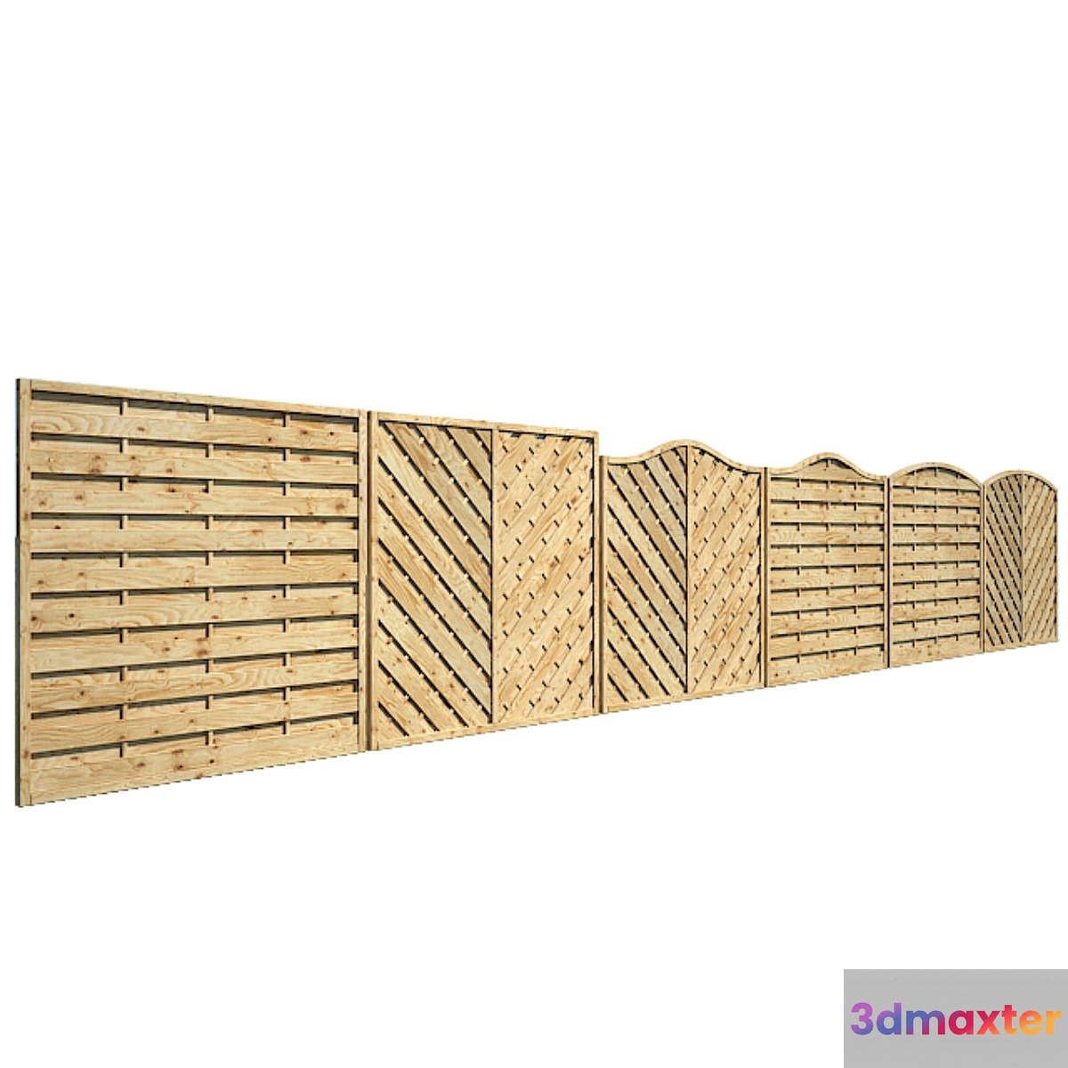 Wooden fence 3D Max