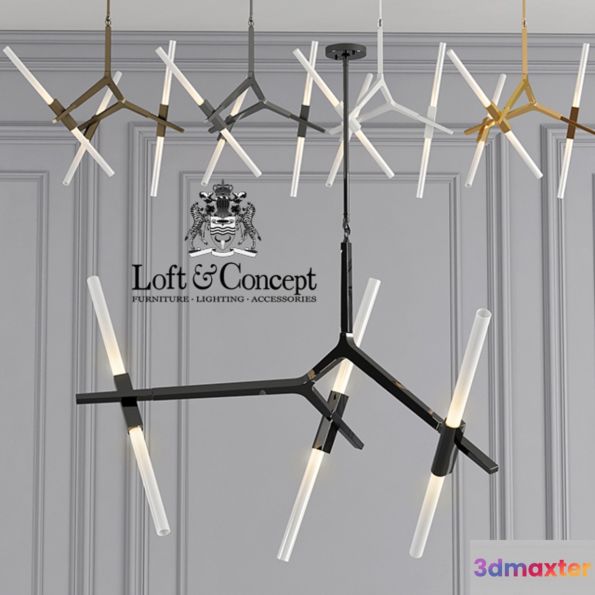 Chandelier Roll and Hill Agnes Chandelier 6 3D Max
