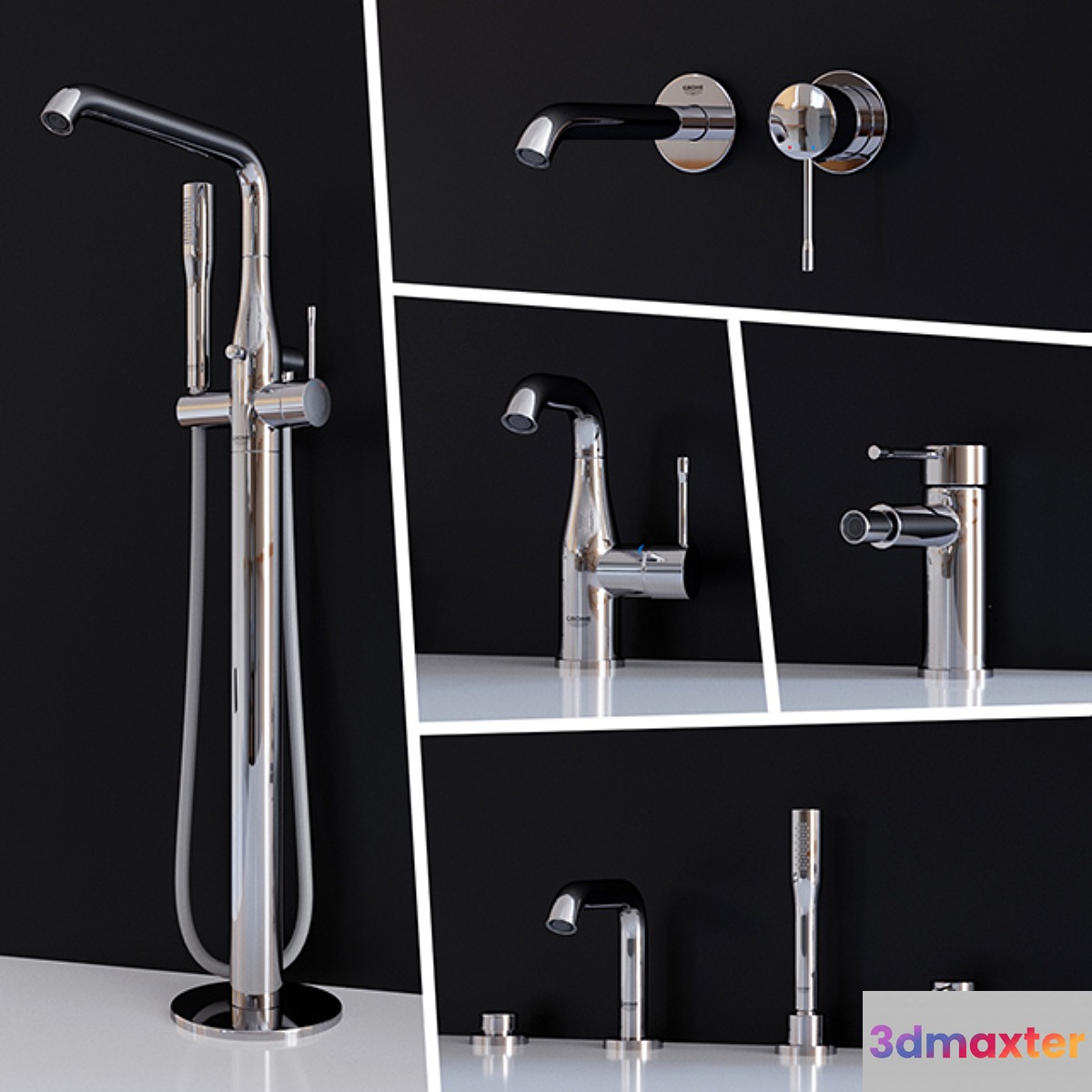 Set mixer Grohe Essence New (Part 2) 3D Max