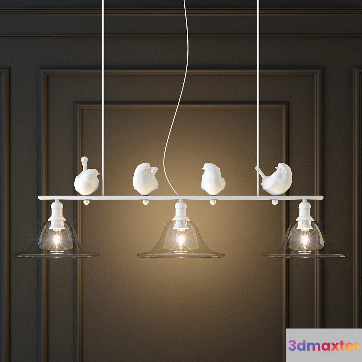 Pendant lamp provence bird pendant line cone 3