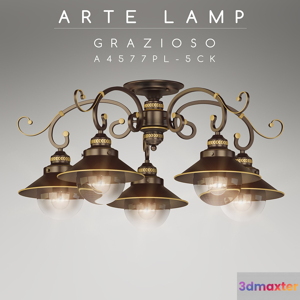 CHANDELIER ARTE LAMP A4577PL-5CK GRAZIOSO