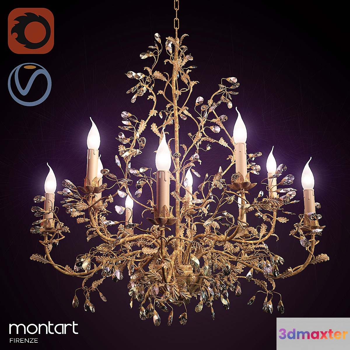 Chandelier Nuova Montart 1258 3D Max