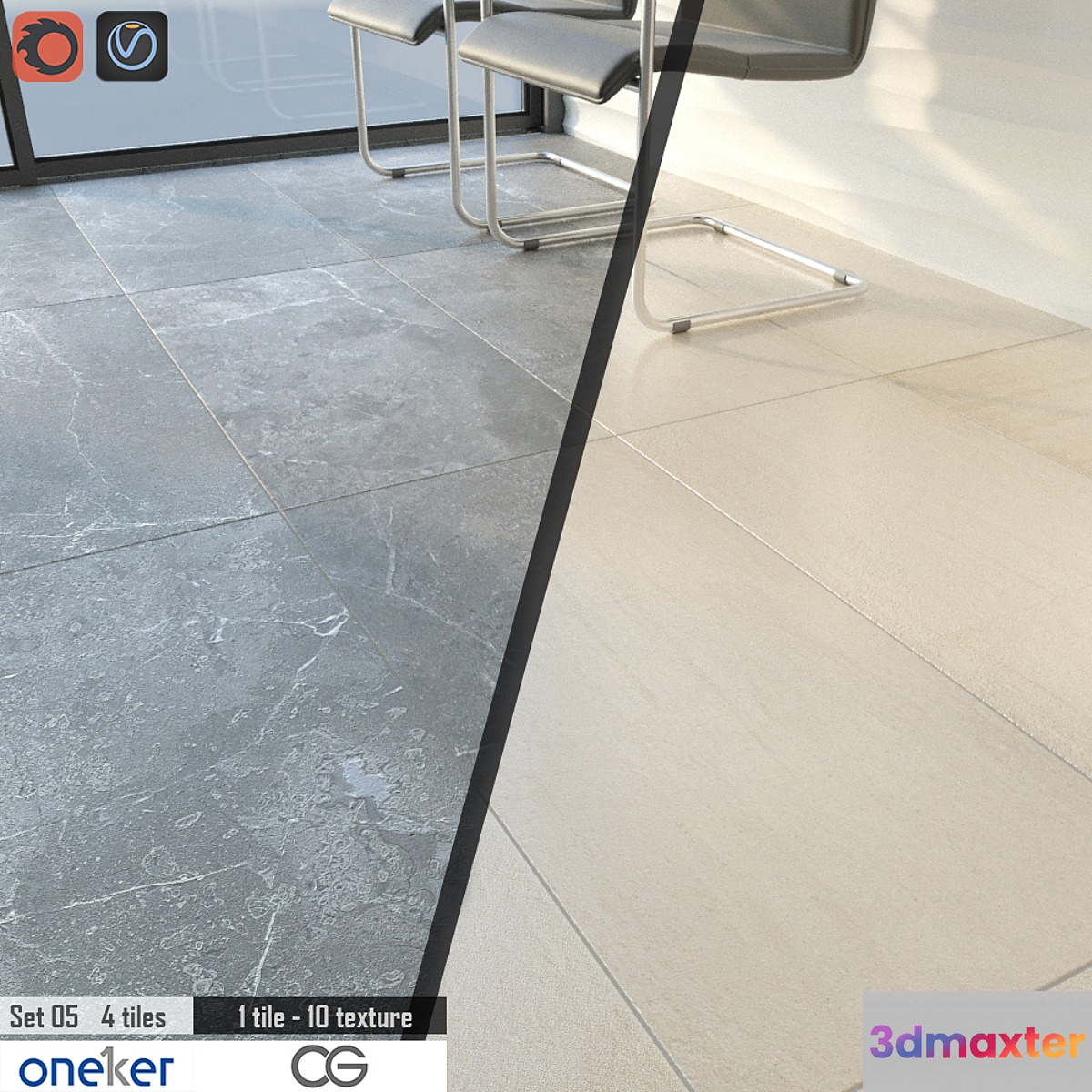 Oneker Tile Set 05 3D Max