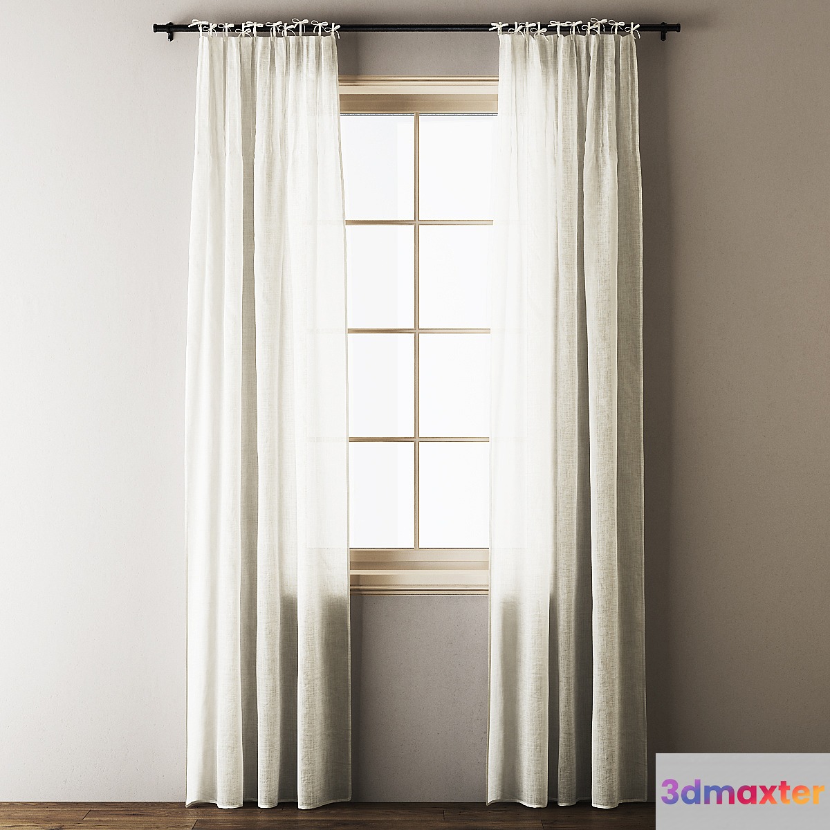 Anthropologie Tie-top Linen Curtains 3D Max