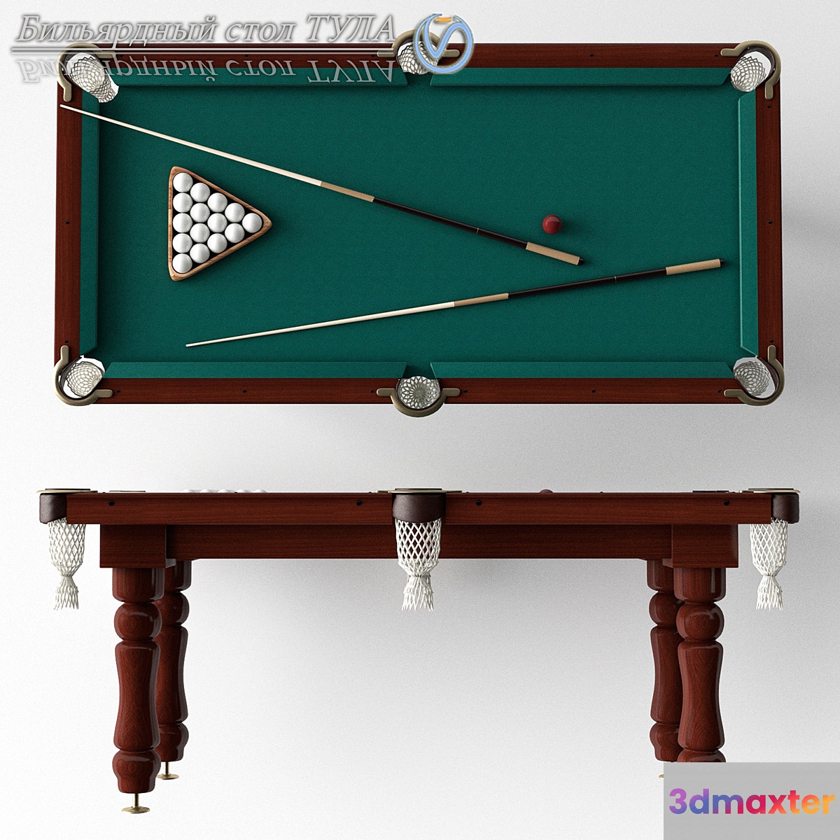 Pool table 7futov 3D Max