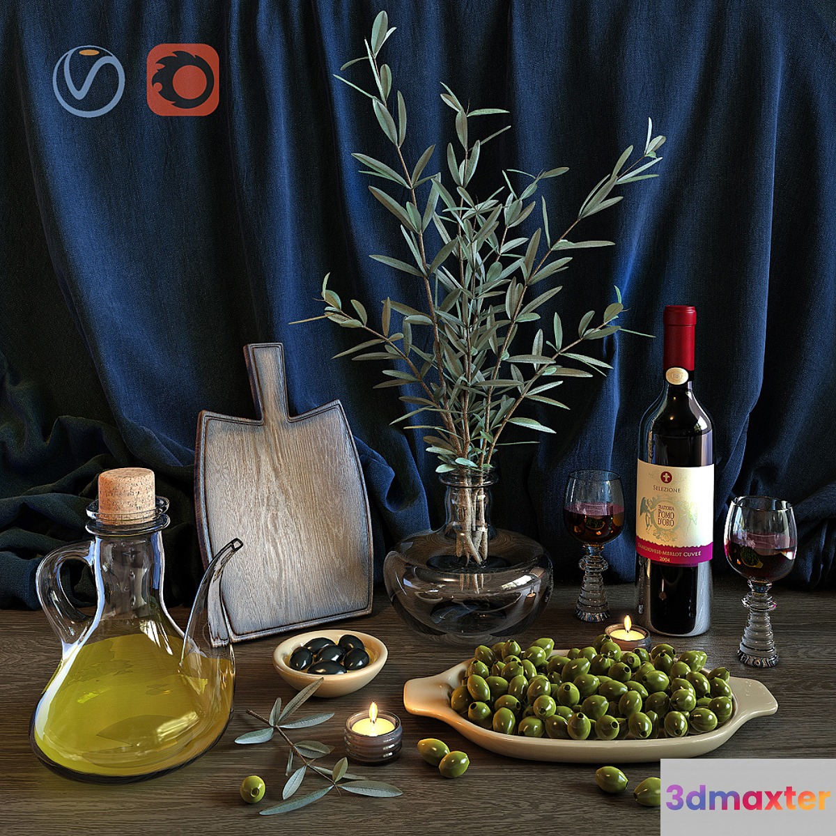 Wine & Olive Set