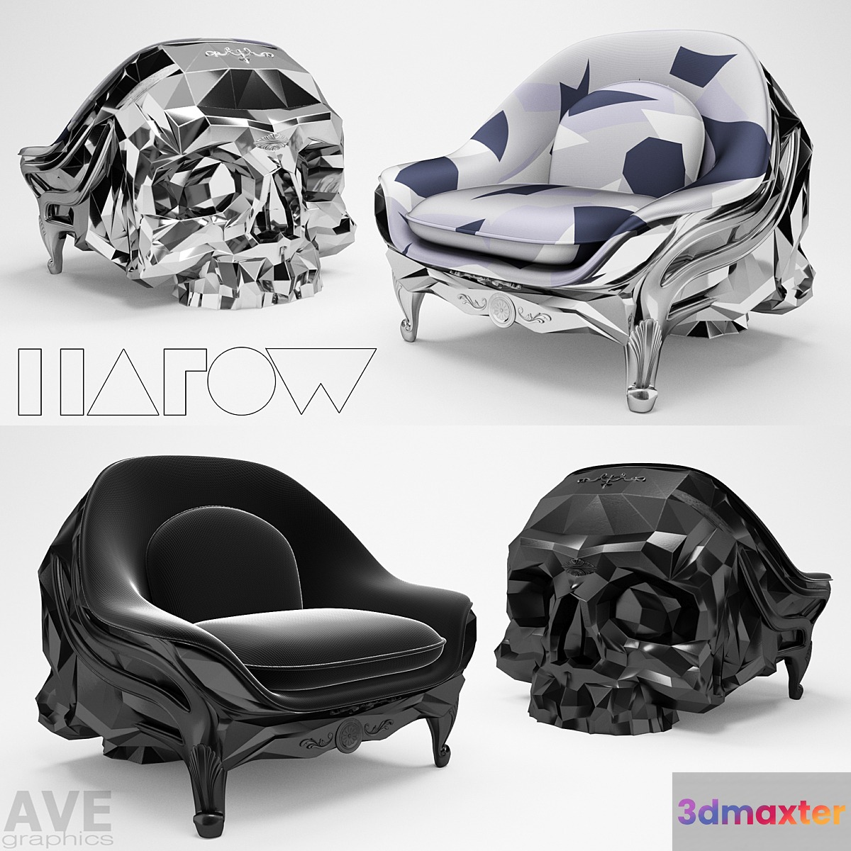 AVE Harow skull armchair 3D Max
