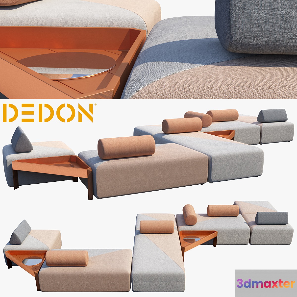 Modular sofa Brixx Dedon 3D Max