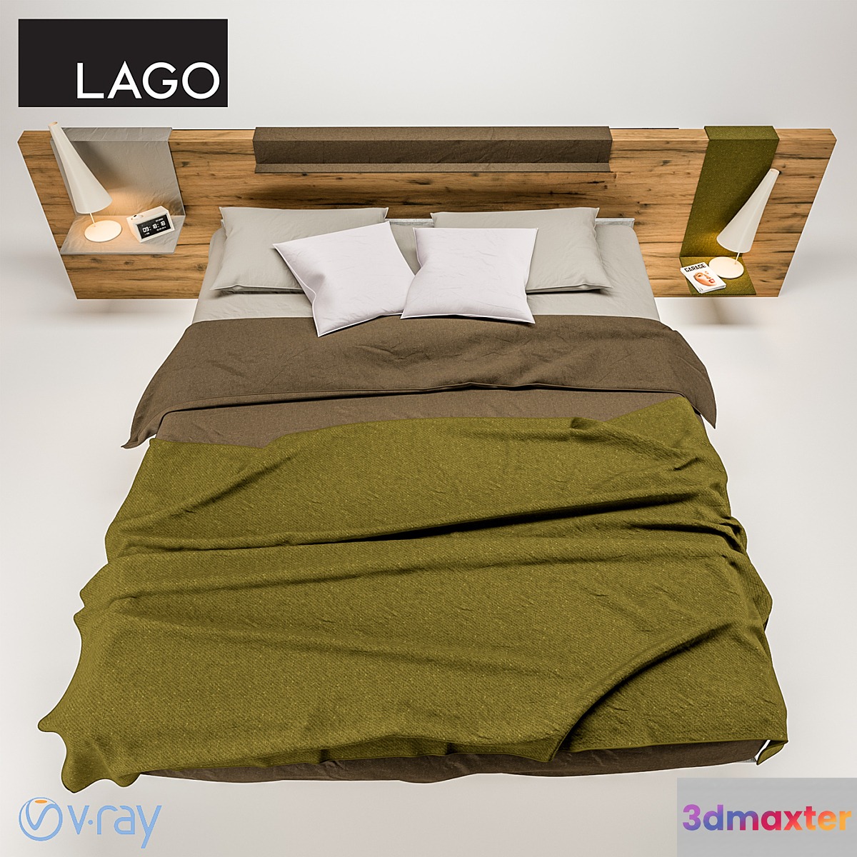 Lago Air Wildwood Bed + Bench 3D Max