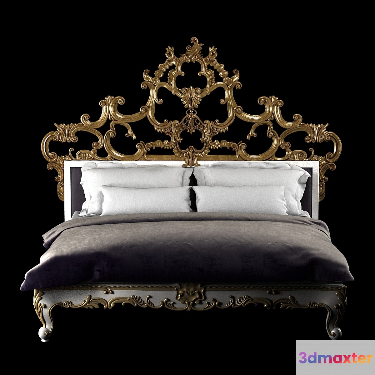 Venetian king gold decorated bed