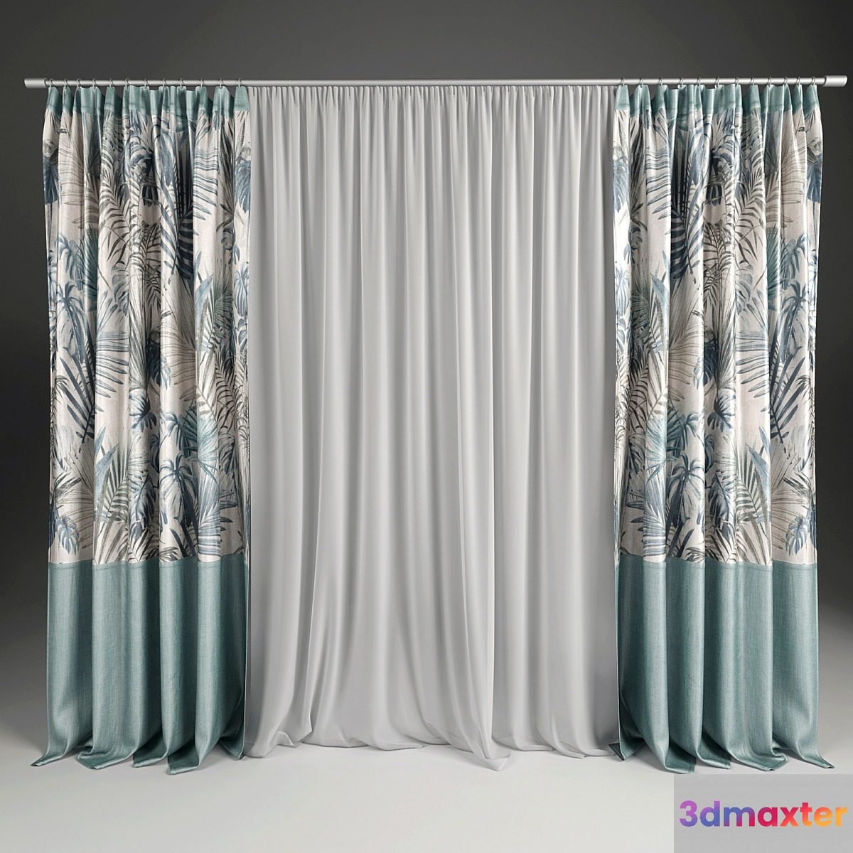 collection of curtains in ethnic style 3D Max