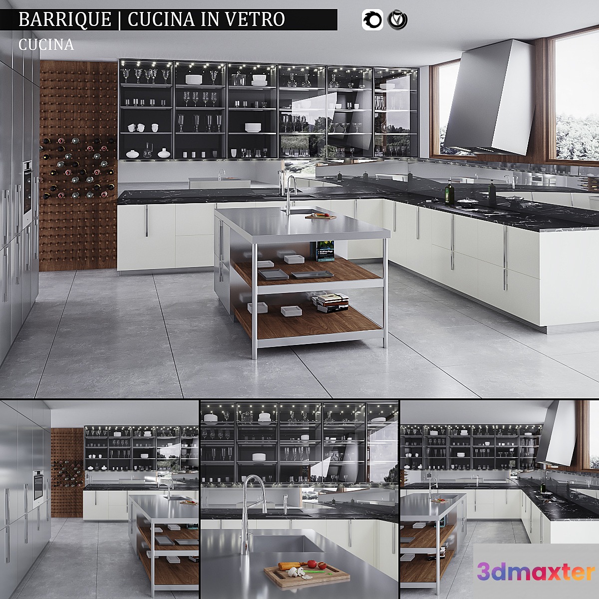 Kitchen Barrique Cucina in vetro - No.2 3D Max