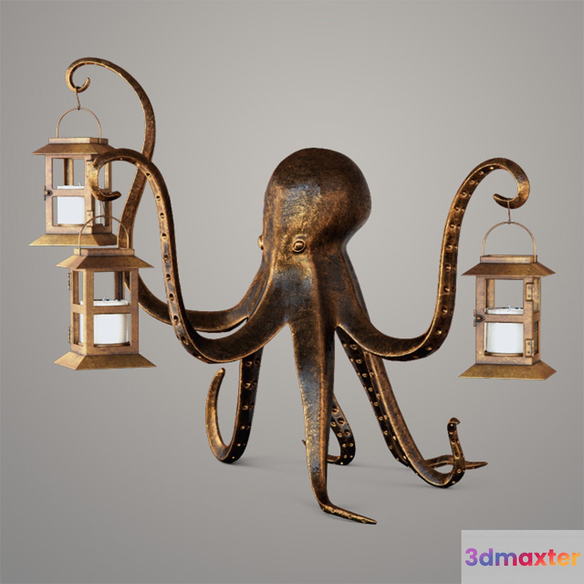 candlestick Aardvark Octopus Lantern 3D Max