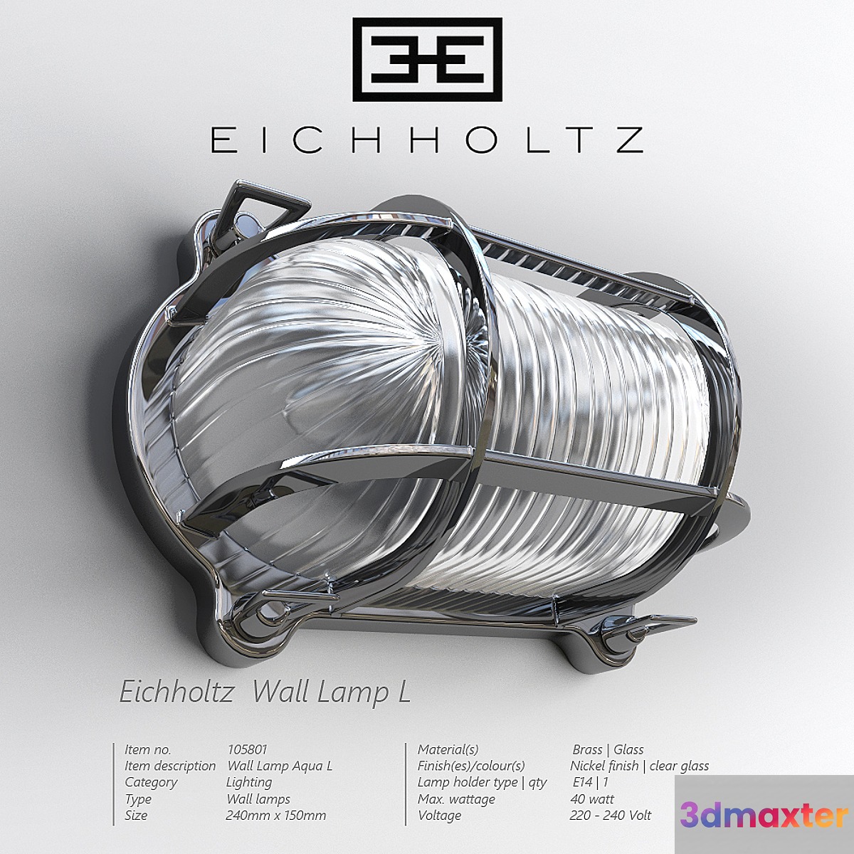 Eichholtz Wall Lamp L 3D Max