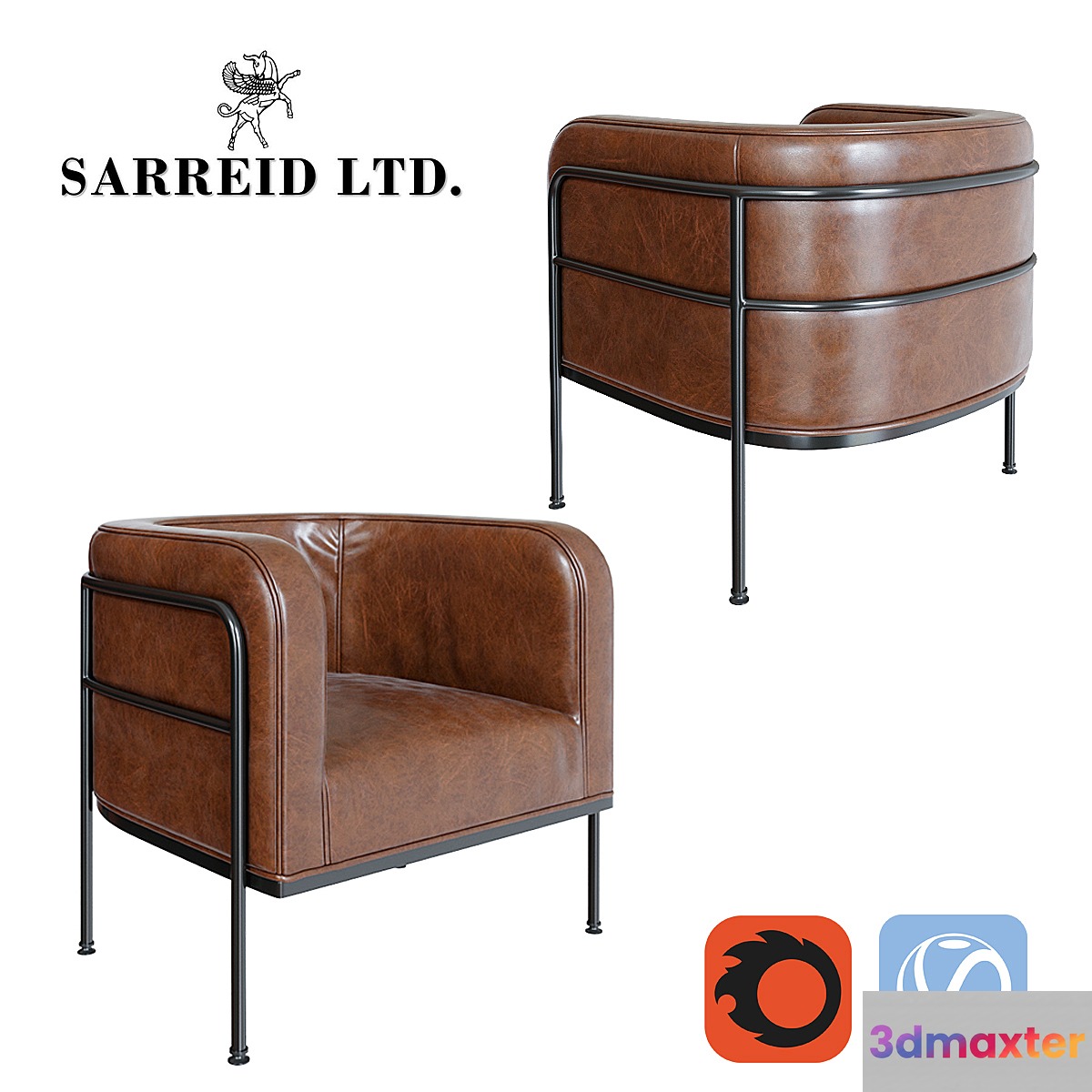 Armchair Sarreid Breda Barrel Chair 3D Max