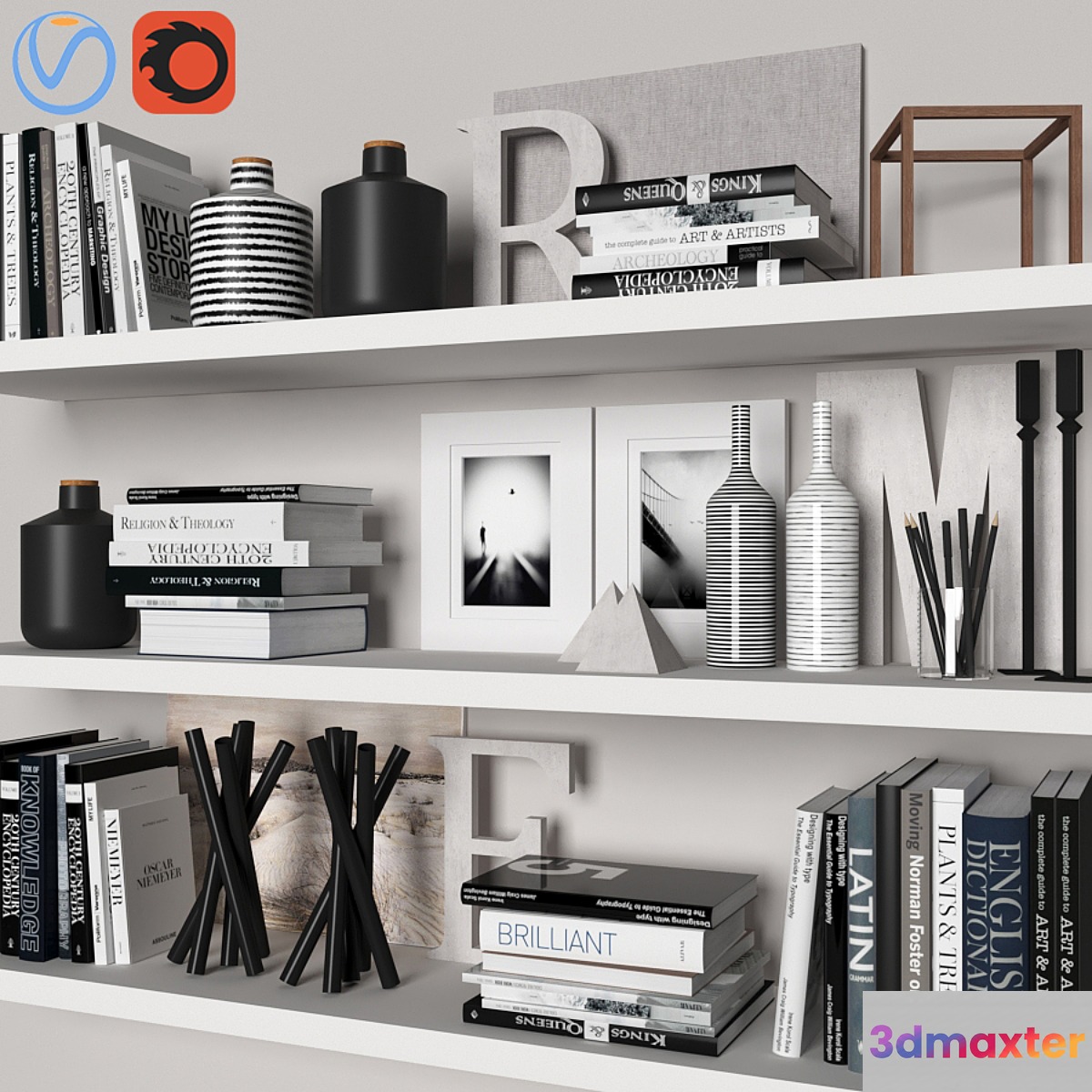 decorative set with books 02