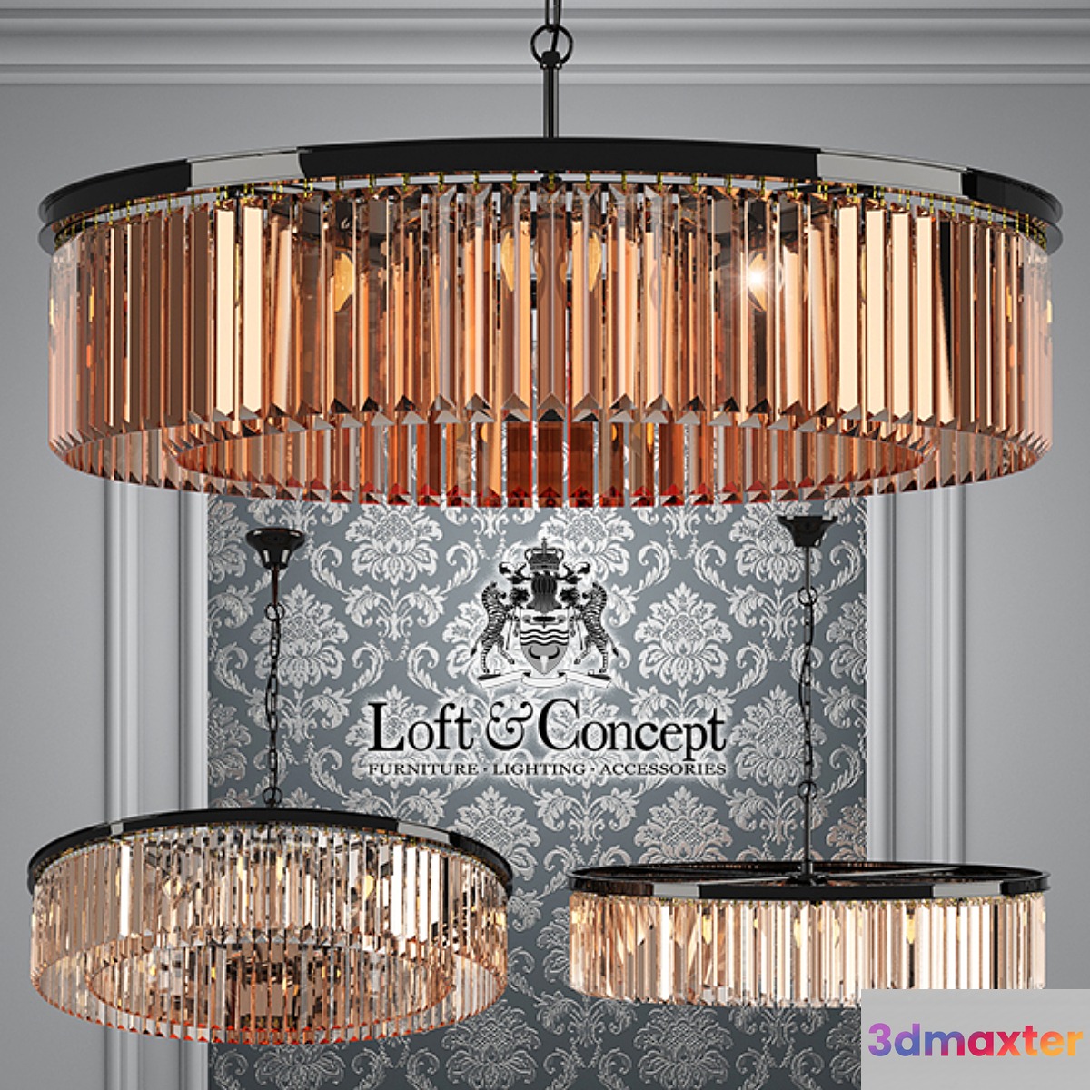 Chandelier RH Rhys Clear Glass Prism Round Chandelier 100