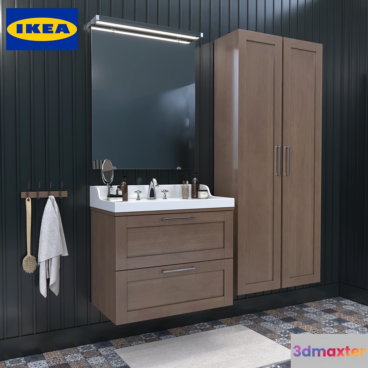 Bathroom furniture IKEA room 3D Max