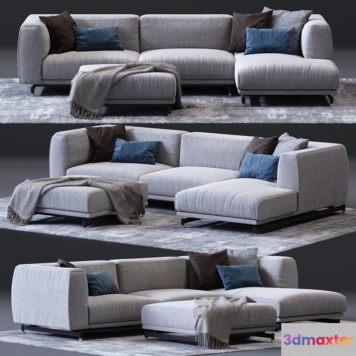 DITRE ITALIA St. Germain Corner Sofa 02 3D Max