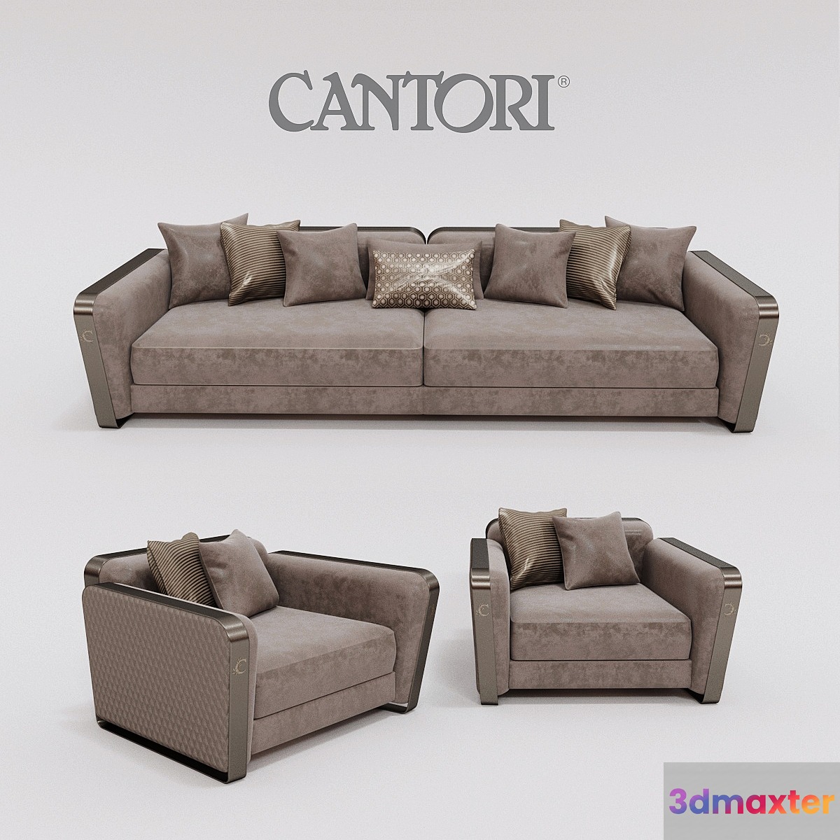 Cantori Voyage sofa and armchair 3D Max