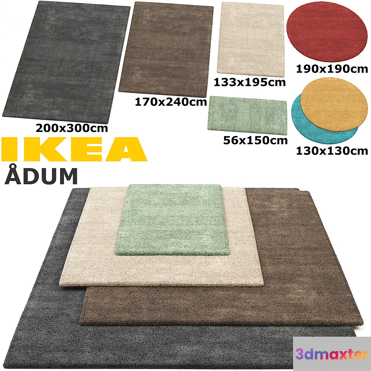 IKEA ADUM (Odum) RUG SET