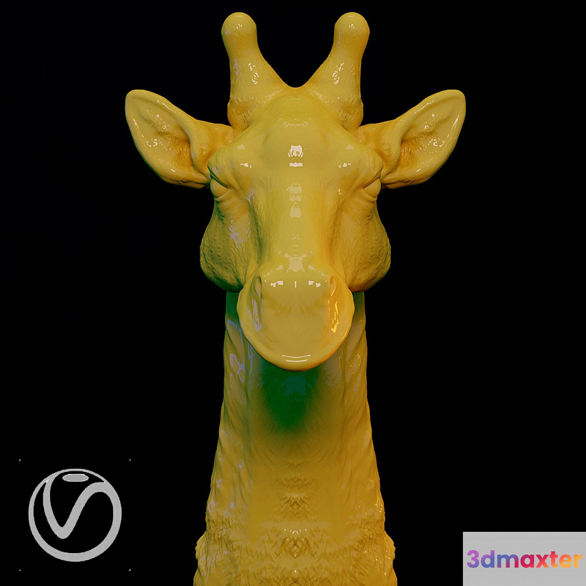 The head of a giraffe 3D Max