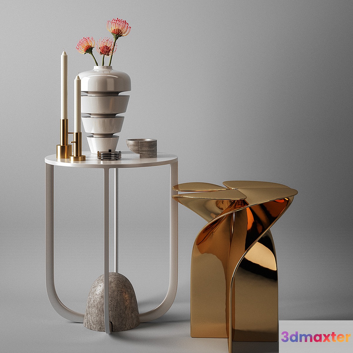 Louis Vuitton Blossom Stool with Decor 3D Max