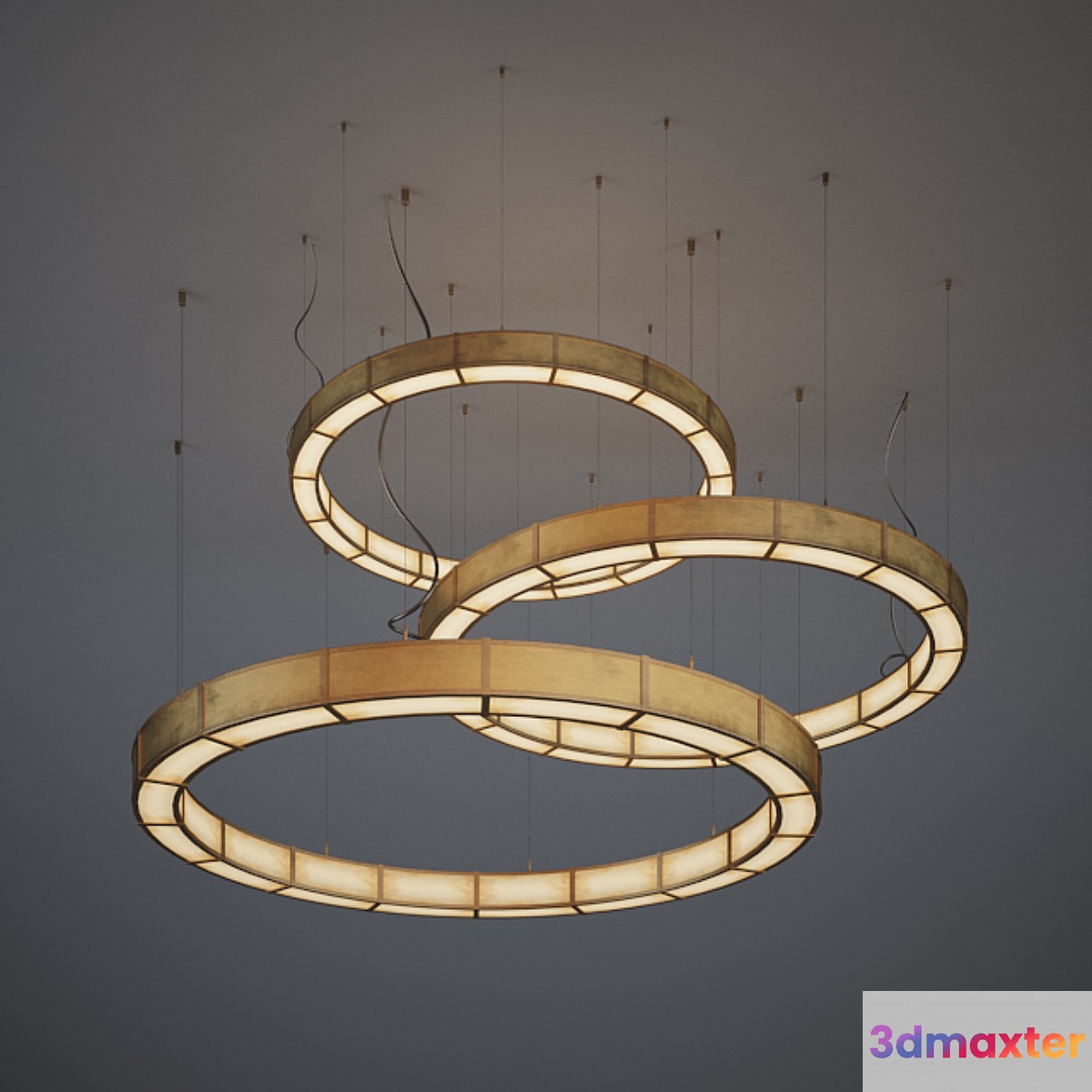 Circular Pendant light (copper) 3D Max