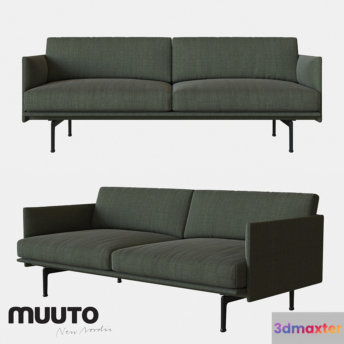 Muuto OUTLINE sofa 2 seater 3D Max