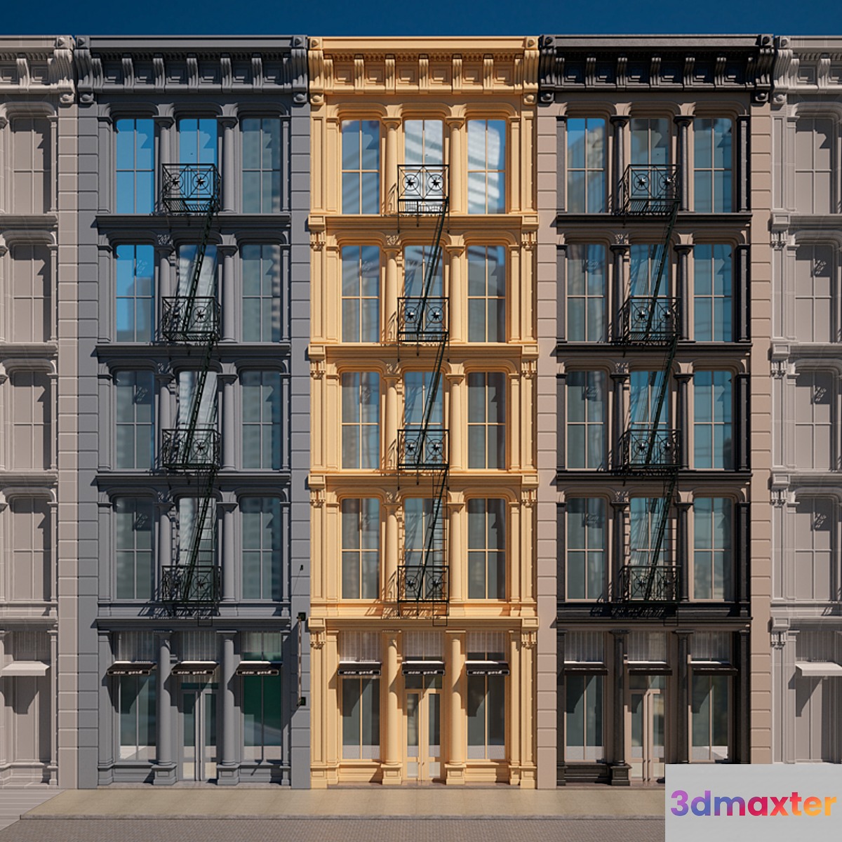 Soho- Reserve cast iron buildings 3D Max