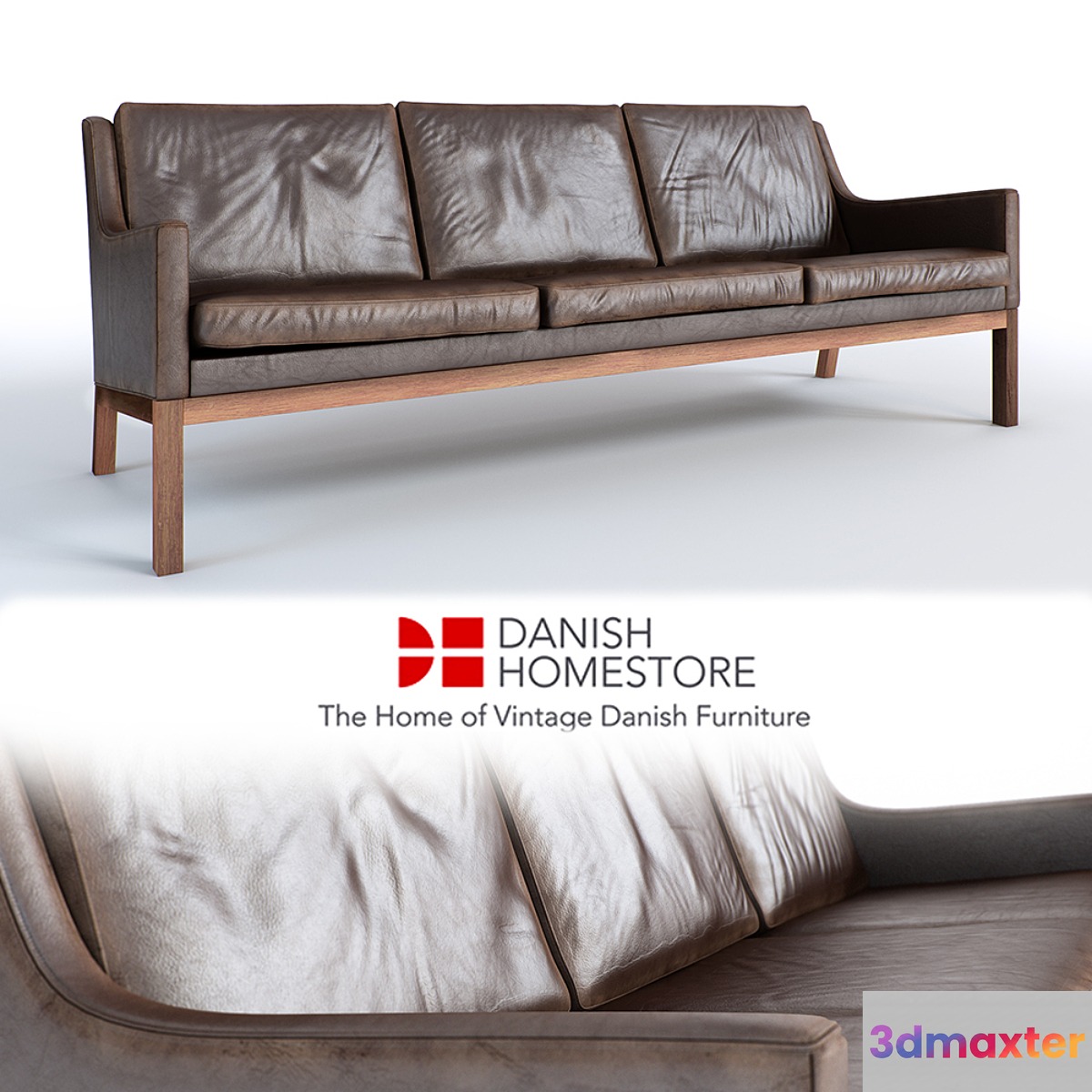 Rare Stylish 1960s Three-Seat Sofa Designed by Kai Lyngfeldt-Larsen