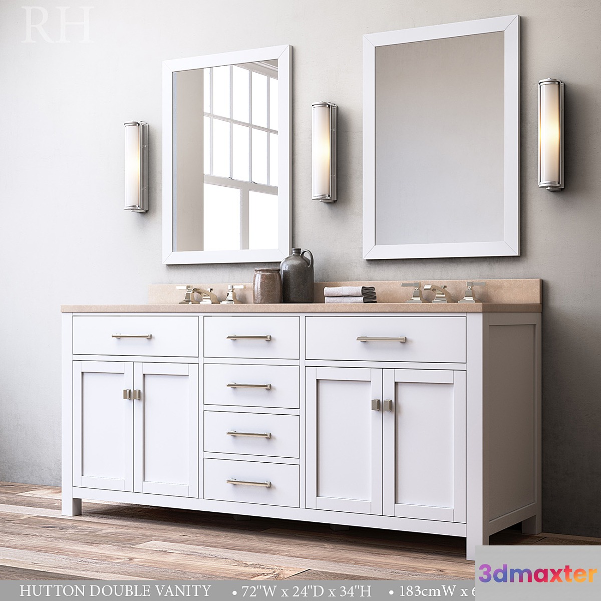 HUTTON DOUBLE VANITY 3D Max