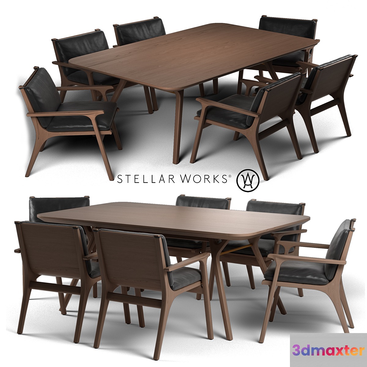 STELLAR WORKS RÉN DINING ARMCHAIR & RÉN DINING TABLE