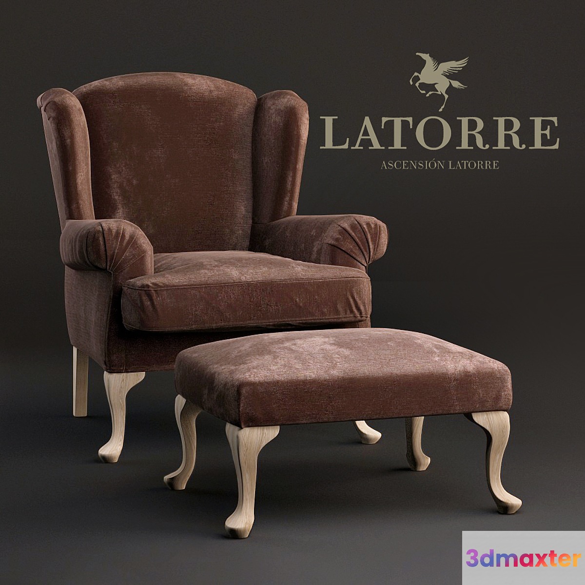Armchair Ascension Latorre Georges with pouf. 3D Max